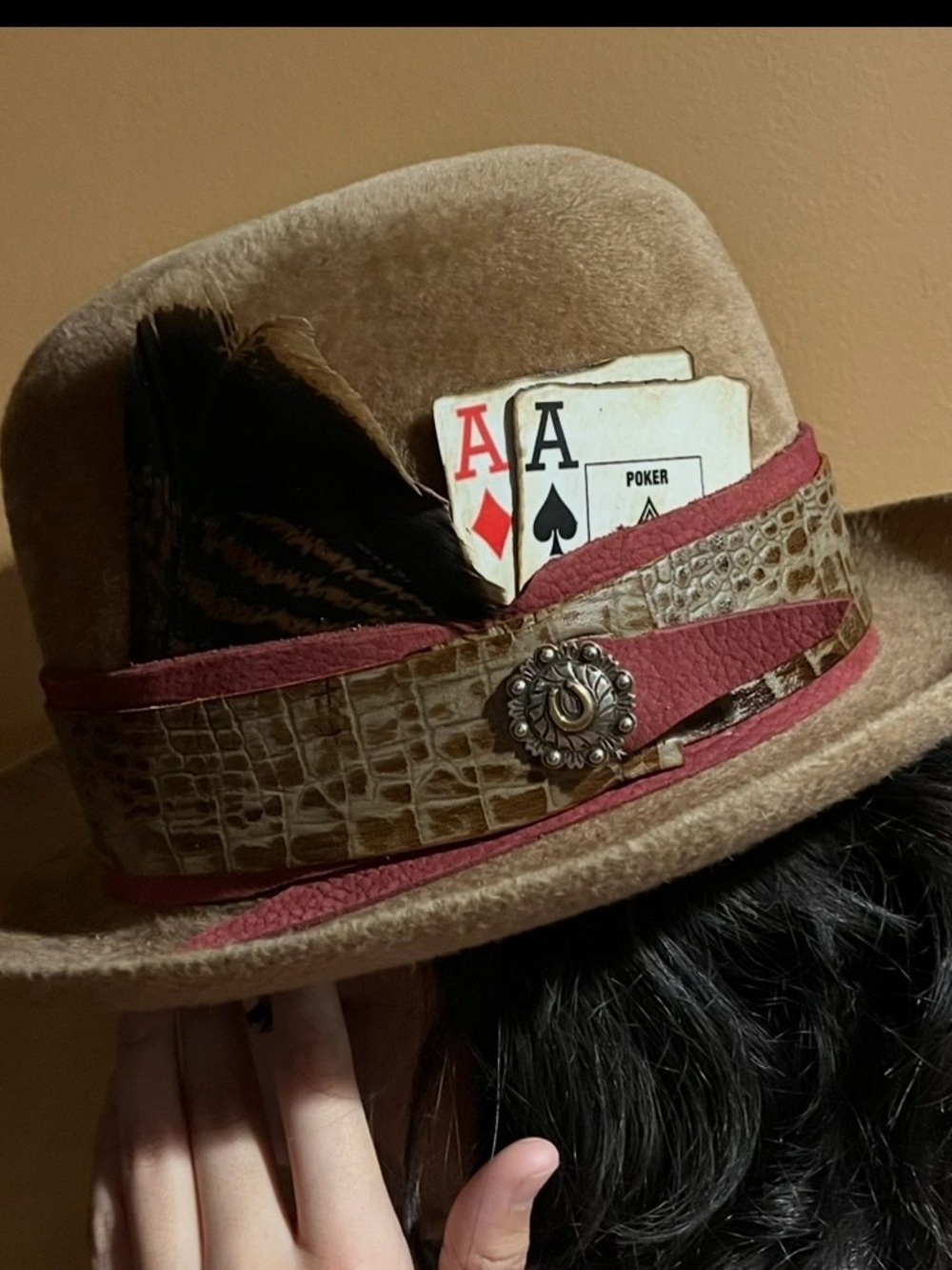 John B Stetson Steampunk Vintage Upcycled Poker Gambler Bowler Derby Hat